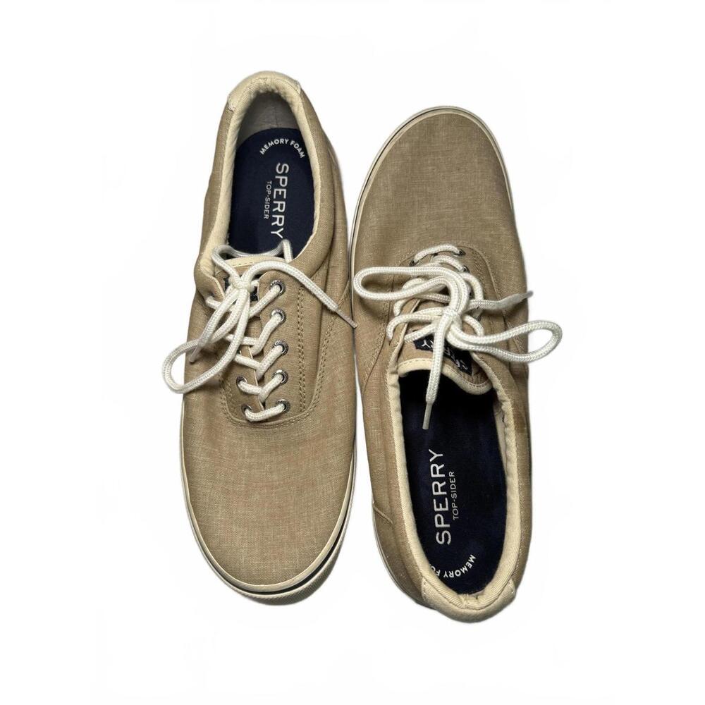 Sperry Topsider Classic‎ CVO Beige Sneaker Men's Size 13 Memory Foam insert